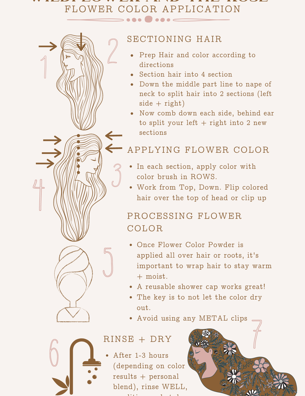 Application of Flower Hair Color Powder